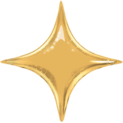 Фольгированная фигура Звезда 4х-конечная, Золото (71 см)